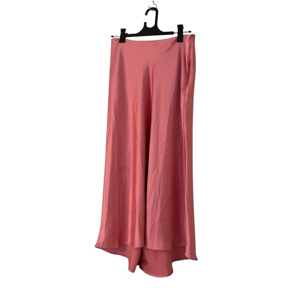 Zara Pink Satin Midi Skirt - Picture 2 of 6
